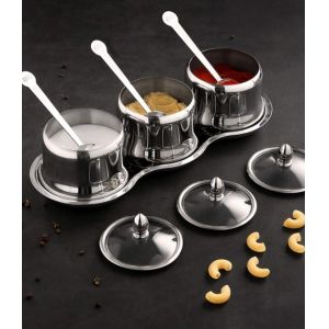 Seasoning Condiment Stainless Steel Spice Jars Canisters Set