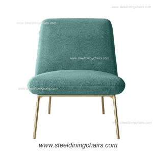 Metal Accent Upholstered Fabric Leisure Lounge Single Seater Couch