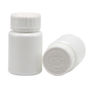 30ml Capacity HDPE Portable White Plastic Pill Tablet Container with Child Safety Cap