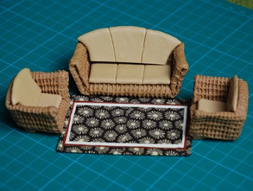 ceramic craft sofa---model scale sofa, architectural model materials,model