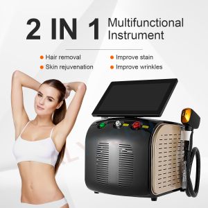 China Dual Handle 808nm Diode Laser And Pico Laser Machine Professional Hair Removal Tattoo Removal Rejuvenation Machine on sale