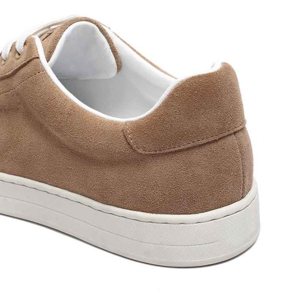 Genuine Anti Skid Euro 42size Leather Suede Sneakers Beige Cow Suede