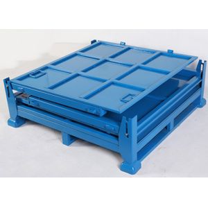 1500Kg Heavy Duty Metal Pallet Cage Collapsible Stillage Bins OEM