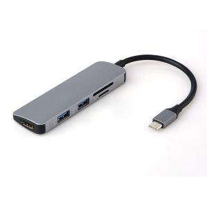 Micro SD TF Slot 5 Watts 3840 * 2160 30HZ 5 IN 1 Type C Adapter