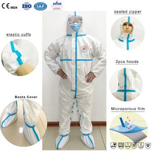 PPE Disposable Hazmat Suit With Boot Cover