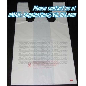 BIO Biodegradable Pre-Printed Thank You Retail Bags,Green Plastic T-shirt