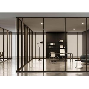 Quality Sound Insulation 45-48db Durable Steel Keel Structure Glazed Partition Wall Easy Assembled for sale