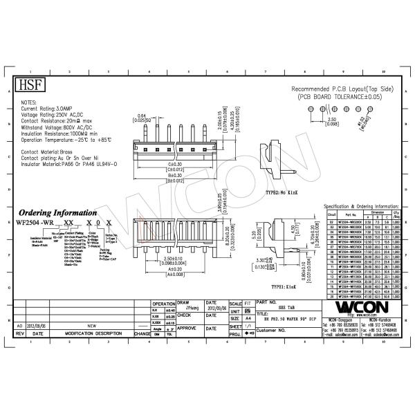 2.5 Mm Pitch Connector 90 Degrees Bend 2P Wire To Board Connector White VH Wafer