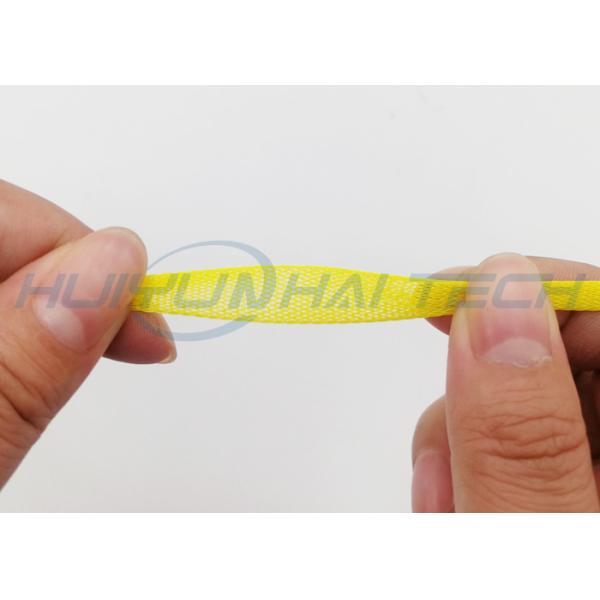 Black PET Braided Cable Sheath , Electric Wire Protection Tube Customized Size