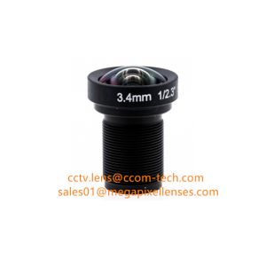 Quality 1/2.3&quot; 3.4mm F2.8 16MP M12x0.5 mount non-distortion lens, megapixel low distortion lens for Gopro for sale
