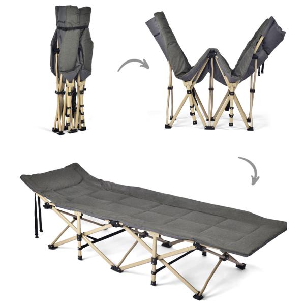 Outdoor Portable Folding Recliner Collapsible Chaise Lounge for Outdoor Activities