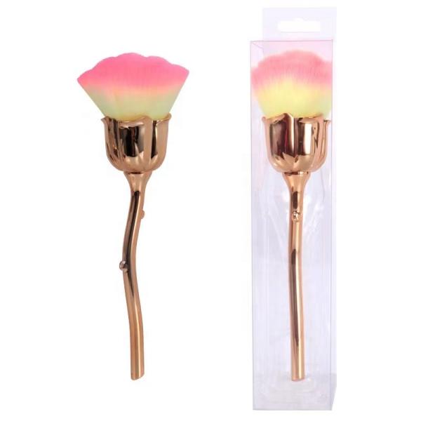 Wholesale Soft Hair Nail Art Tool Brush Beauty New Produce Cleaning Dust Rose Flower Nail Brush