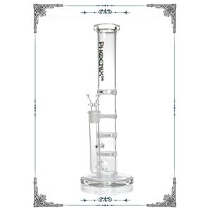Phoenix Star Straight Glass Water Pipe Bong Triple Honeycomb Perc