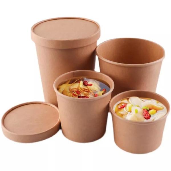 Buy Customized Biodegradable Kraft Paper Soup Cup Food Packaging at wholesale prices