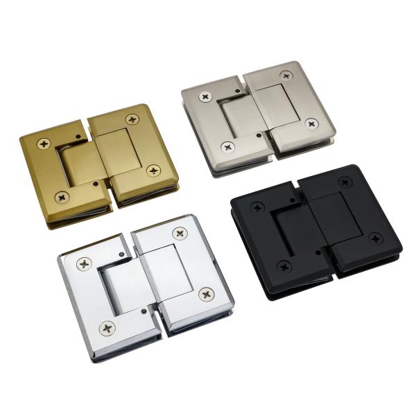 Stainless Steel 304 Door Window Hinges with Matt Black Finish 180 Degree Glass Clamp
