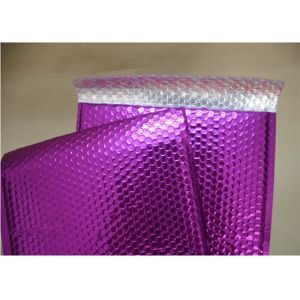 Waterproof Pink Metallic Bubble Mailers Large Volume Puncture Resistant