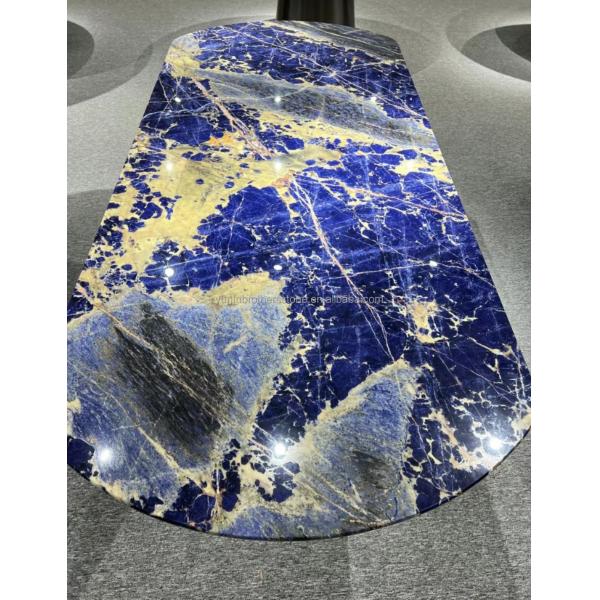 Modern Blue Stone Polished Cloisonne Marble Tile for Dining Room and Living Space
