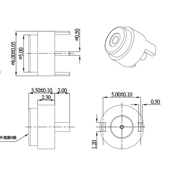 DC 2 Position White Magnetic Cable Connector Male Female For High-End Wine Ware Lamps