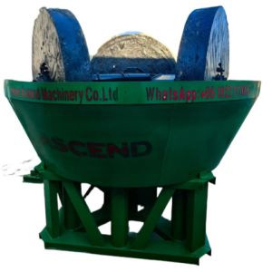 1200 Model Three Rollers Water Wet Pan Mill With 1 Tph Capacity For Gold Ore