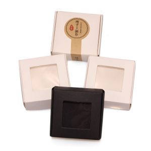 Kraft paper transparent packaging box for handmade soap