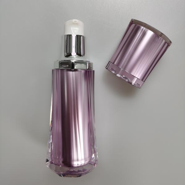 Acrylic Collar Luxury Cosmetic Lotion Pump Bottle and Cream Jar for Screen Printing
