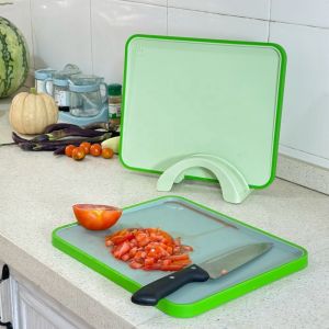 PP Reversible Large Kitchen Chopping Board with Easy Grip Handle and Deep Juice