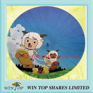 Quality Happy sheeps and grey wolf topic oil paper parasol for sale