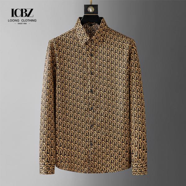 Full Sleeve Mens Designer Fashion Casual Long Sleeve Shirt Fabric Printing for Adults