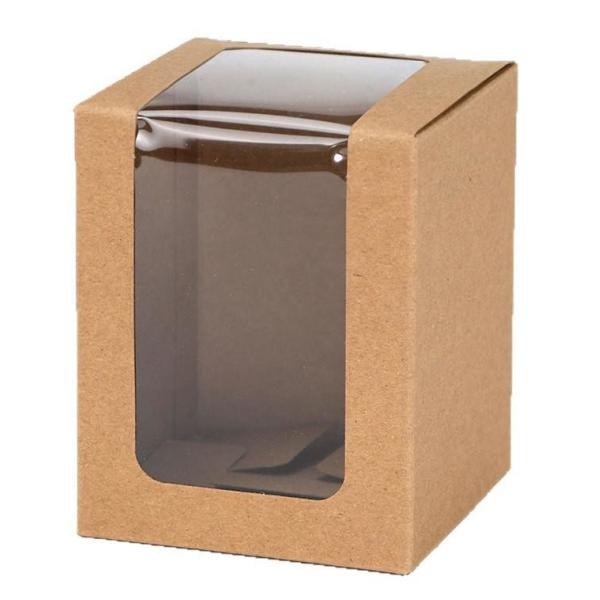 Custom Small Transparent Display Box Kraft Paper White Cardboard Packaging For