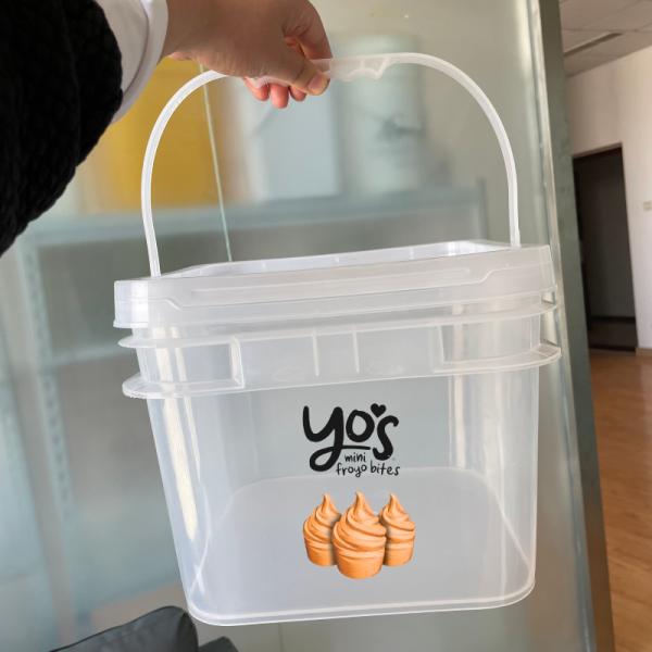 GAP/ISO/FDA Certified Red Square Ice Container with Customize Printing and Customize