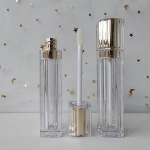Square Empty Lip Gloss Tubes Gold Containers 100PCS 3ml