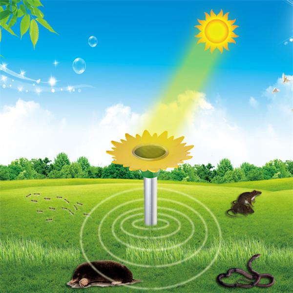 Sunflower Solar Powered ultrasonic rodent control Repel Mice Snake Rodent