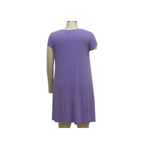 Soft Women'S Casual Dresses V Neck And Drap Pocket Short Sleeve T Shirt Dress