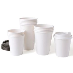 12OZ DISPOSSIBLE PAPER CUPS WITH LIDS FOR HOT DRINKS PROMOTIONAL PAPER COFFEE
