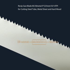 Recip Saw Blade M2 Bimetal 9" 225mm 10/14TPI ,Reciprocating,Reverse Teeth