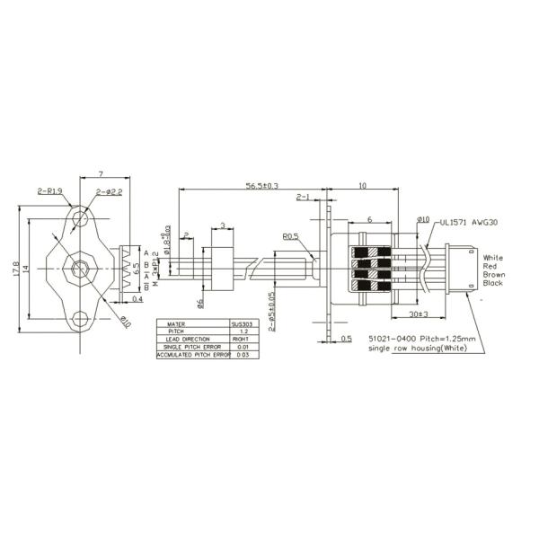 2 Phase 0.27A Micro Stepper Motor SM1063 For Automotive Instrumentation Casun Motors