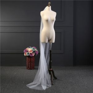 Elegant Customized Wholesale 2m*1.5m Tulle Bridal Wedding White Veil With Hair