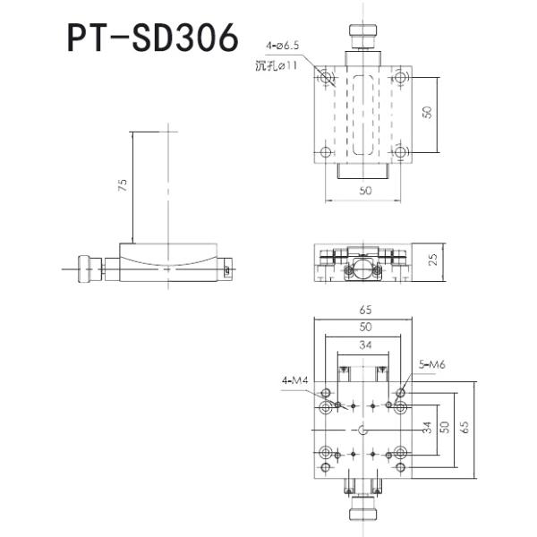65mm×65mm Manual Goniometer Stage