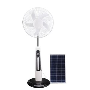 16/18 Inches AC DC 12V 5 Blade Solar Rechargeable Fan With Panel 20W/30W