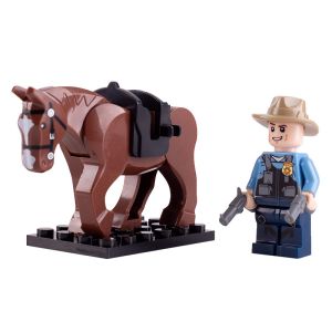 Urban scene horse weapon accessories western cowboy sheriff military toy mini