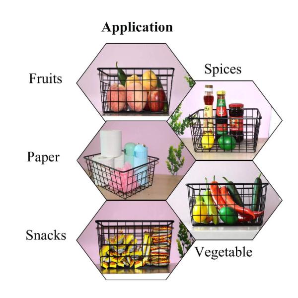 30cm Metal Mesh Storage Baskets Rectangular Mesh Basket For Kitchen Bathroom Hospital
