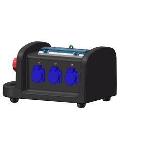 Black Six Channel Power Distribution Box Small Circuit Breaker IP44