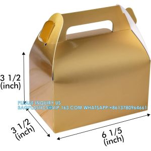 Gable Candy Treat Boxes, Small Goodies Gift Boxes With Handle, Dessert Boxes