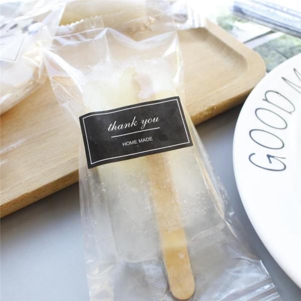 clear printing packing food safe popsicle plastic bag with sticker