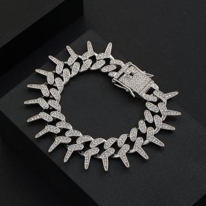 Brand New Gold Plated Men Women Cuban Necklaces Rhinestone Iced Out Curb Cuban