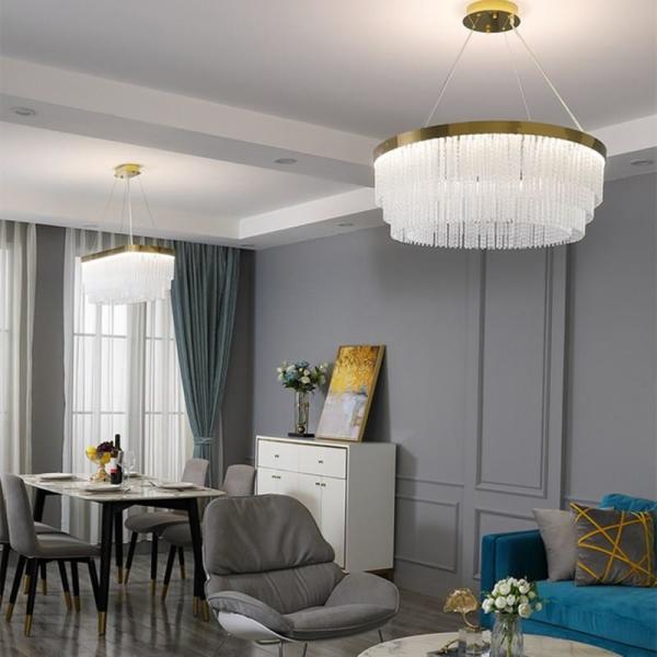 Buy Modern Entryway Chandelier K9 Luxury Ceiling Lights Glass Shade Pendant Light Rustproof at wholesale prices