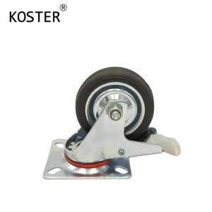 Customization 3inch 4inch 5inch Black Rubber Furniture Industry Trolley Barrow