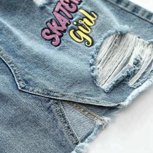 Casual Mini A Line Teen Girls Denim Skirts / Children's Jean Skirts Customized
