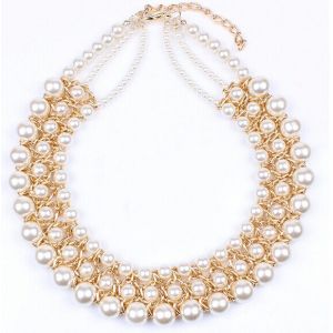 popular ladies temperament wild section elegant imitation pearl necklace clavicle