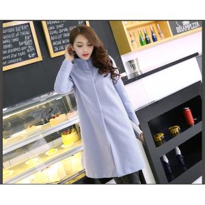 fashion high collar ladies elegant pure cashmere coat